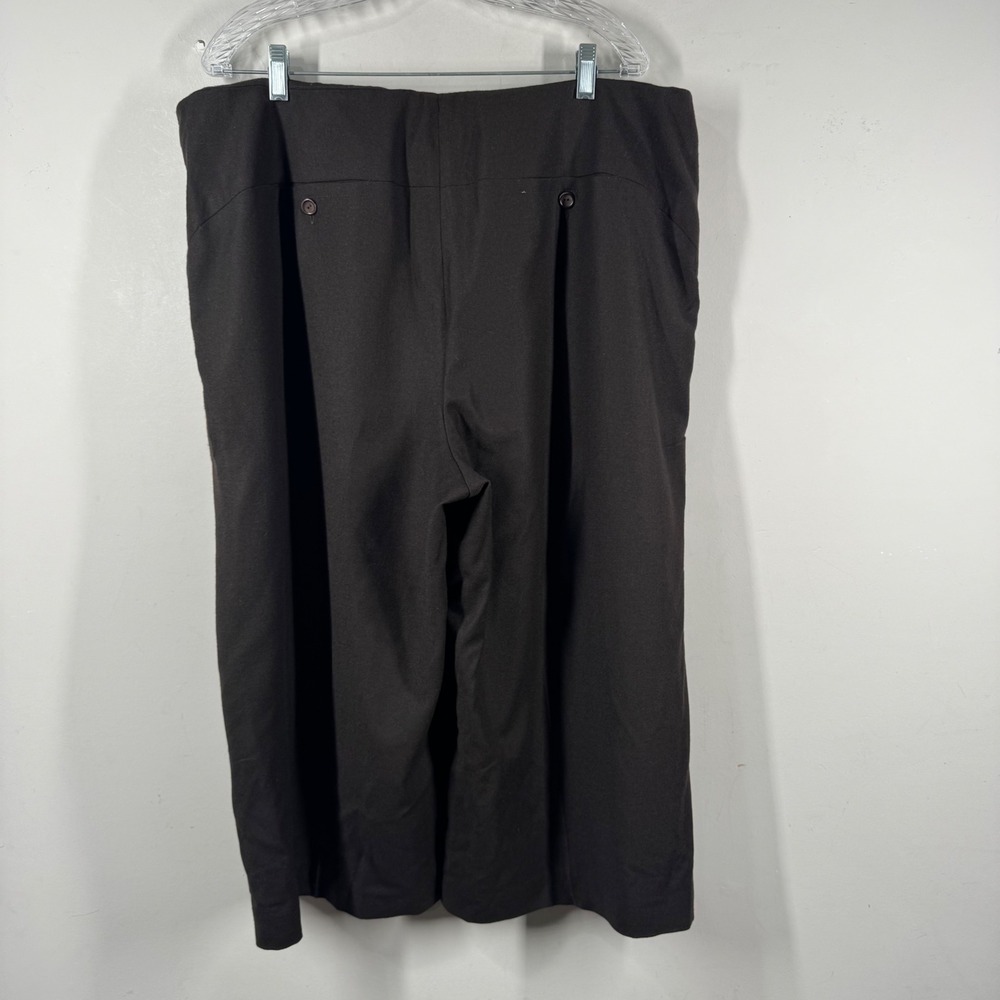 Talbots Woman 20W Brown Wool Blend Wide Leg Cropped Trousers Italian Fabric - Picture 5 of 9